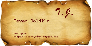 Tevan Jolán névjegykártya